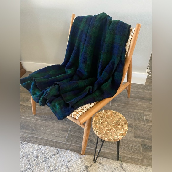 Vintage Ralph Lauren Blue and Green Plaid Blanket 80”/90”